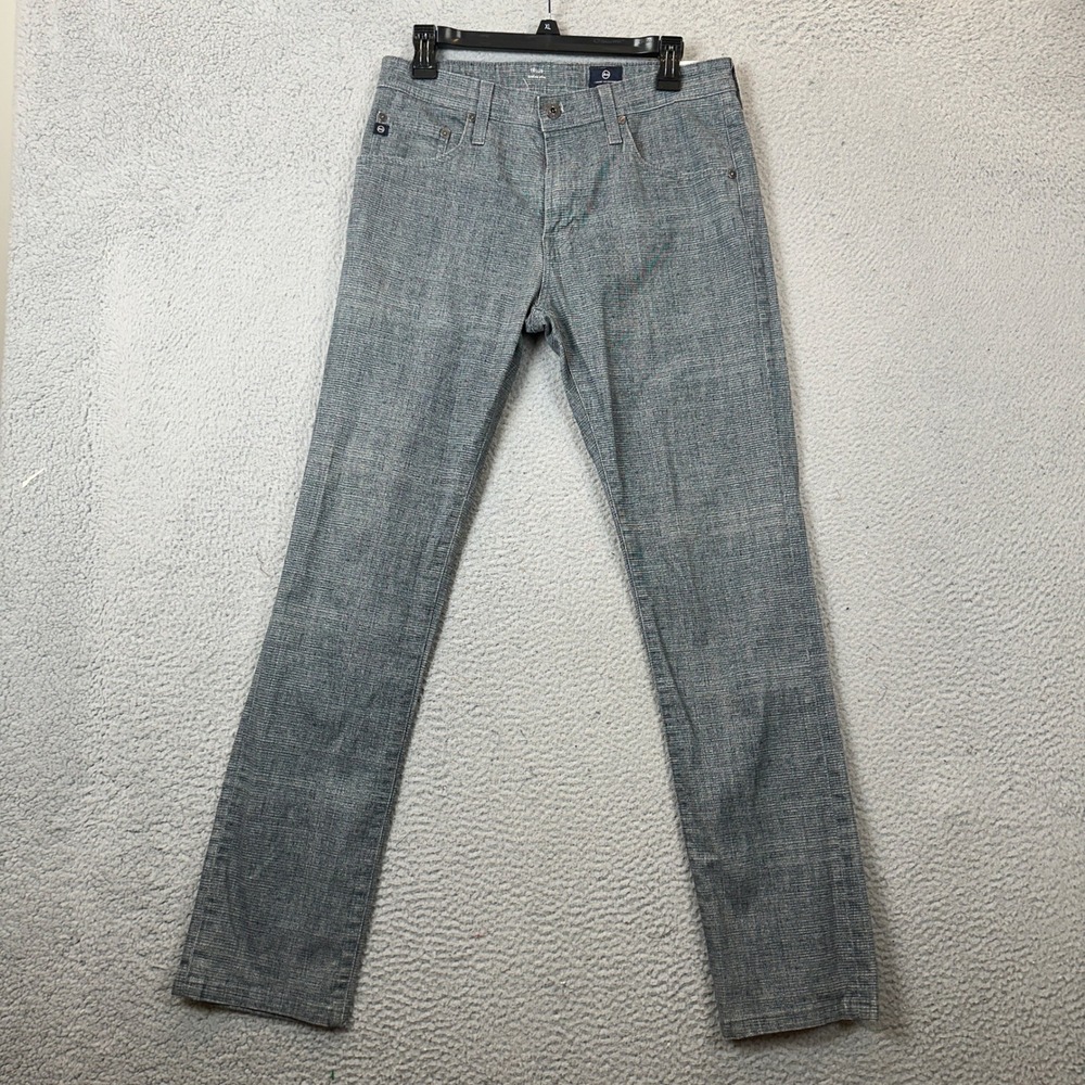 AG Adriano Goldschmied Pants Mens 31x34 Tellis Modern Slim Grey Textured EUC